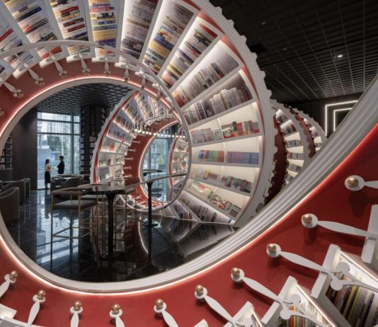 Incredibila librarie chineza care condenseaza istoria si literatura intr-o spirala uriasa