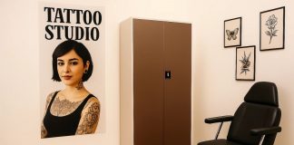 Un fiset metalic, util inclusiv intr-un salon de tatuaje!